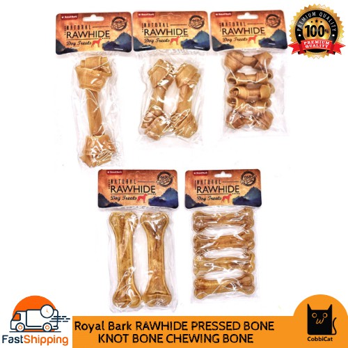 Royal Bark RAWHIDE PRESSED BONE KNOT BONE CHEWING BONE