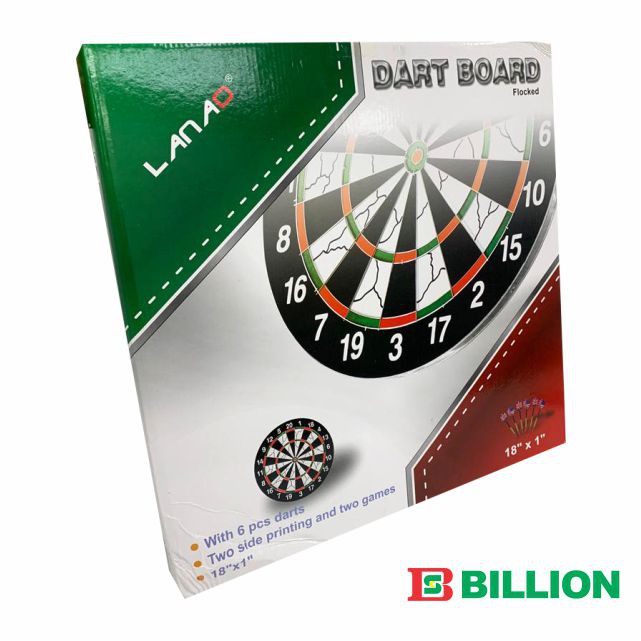 18x1-Inch Tournament Regulation Size Double-Sided Dart Board w/6 Steel Tip Darts 