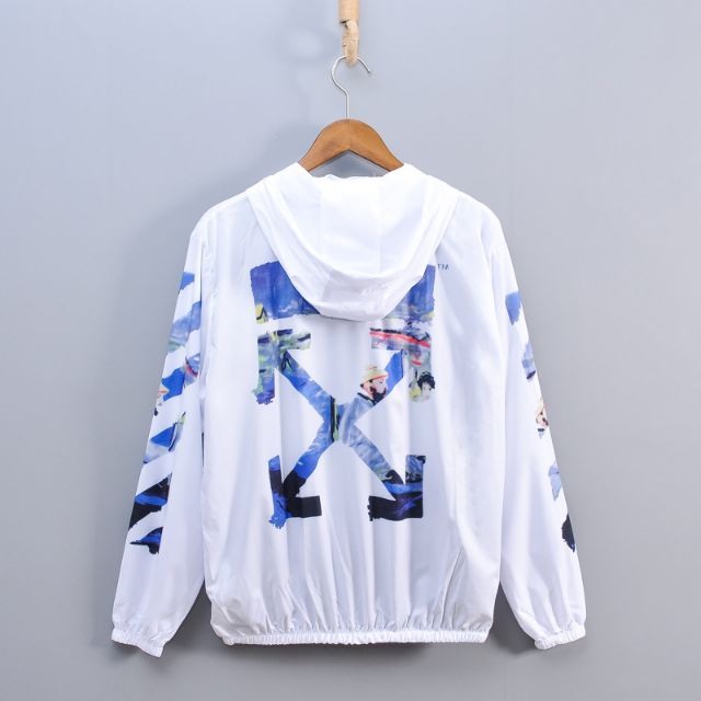 OW WindbreakerCross-border Europe and America off graffiti arrow sunscreen clothing religious oil painting windbreaker