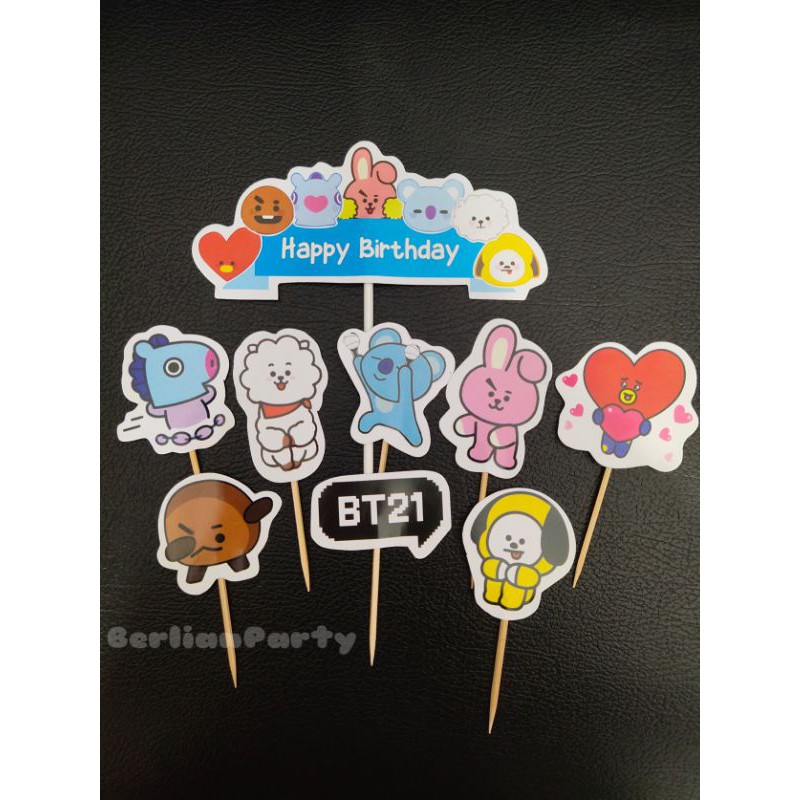 buy bt21 cake topper cake topper happy birthday bt21 seetracker malaysia