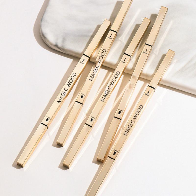 Reliable Purpose Small gold bar eyebrow pencil Double-headed triangle ultra-fine waterproof sweat-proof natural Multi... - Image 5