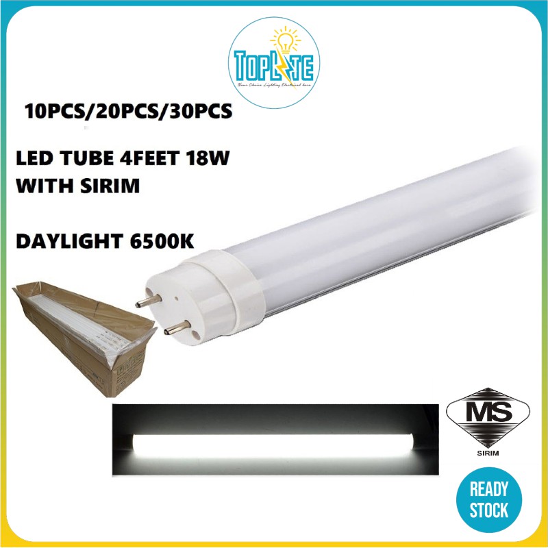 TopLite 10PCS LED T8 Tube 4ft 18W Daylight 6500K With Sirim Led Ceiling ...