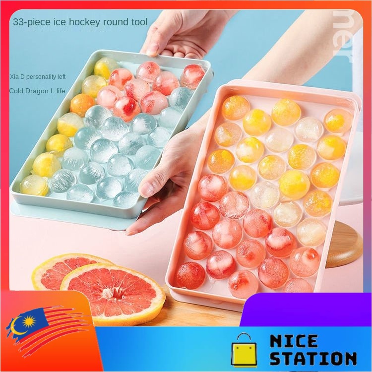 33 Grids Round Ice Cube Tray Ball Jelly Mold Maker Kitchen Party Cooking Use Freezer Acuan Ais Kiub Bulat 球型冰格造冰盒