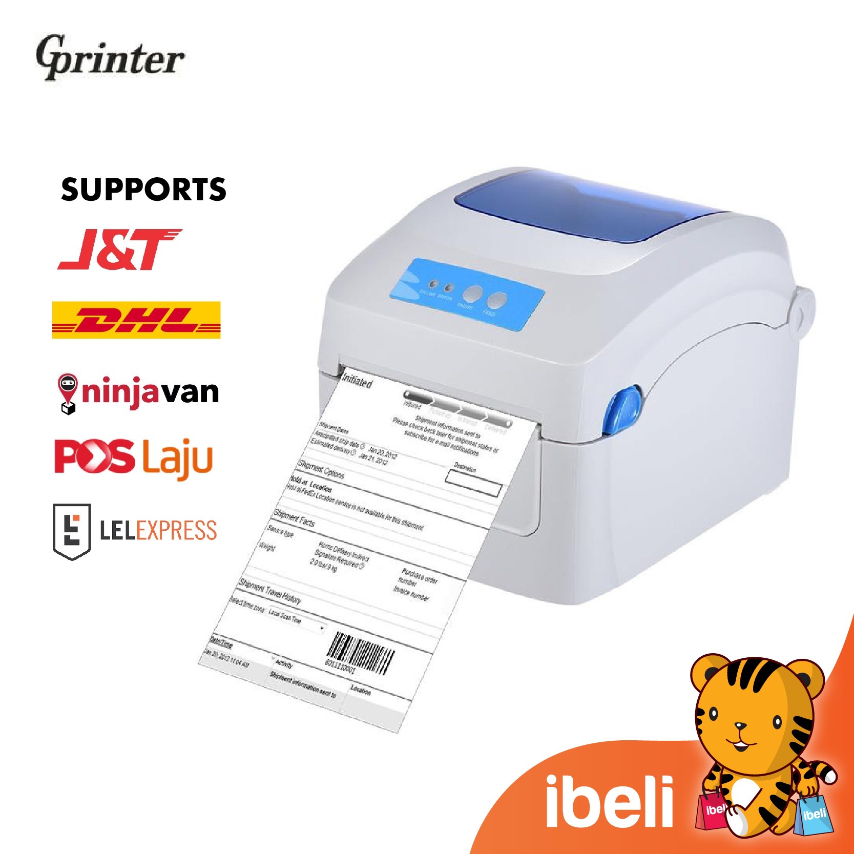 GP1324D Thermal Printer Barcode Label Address GPrinter Shopee ...