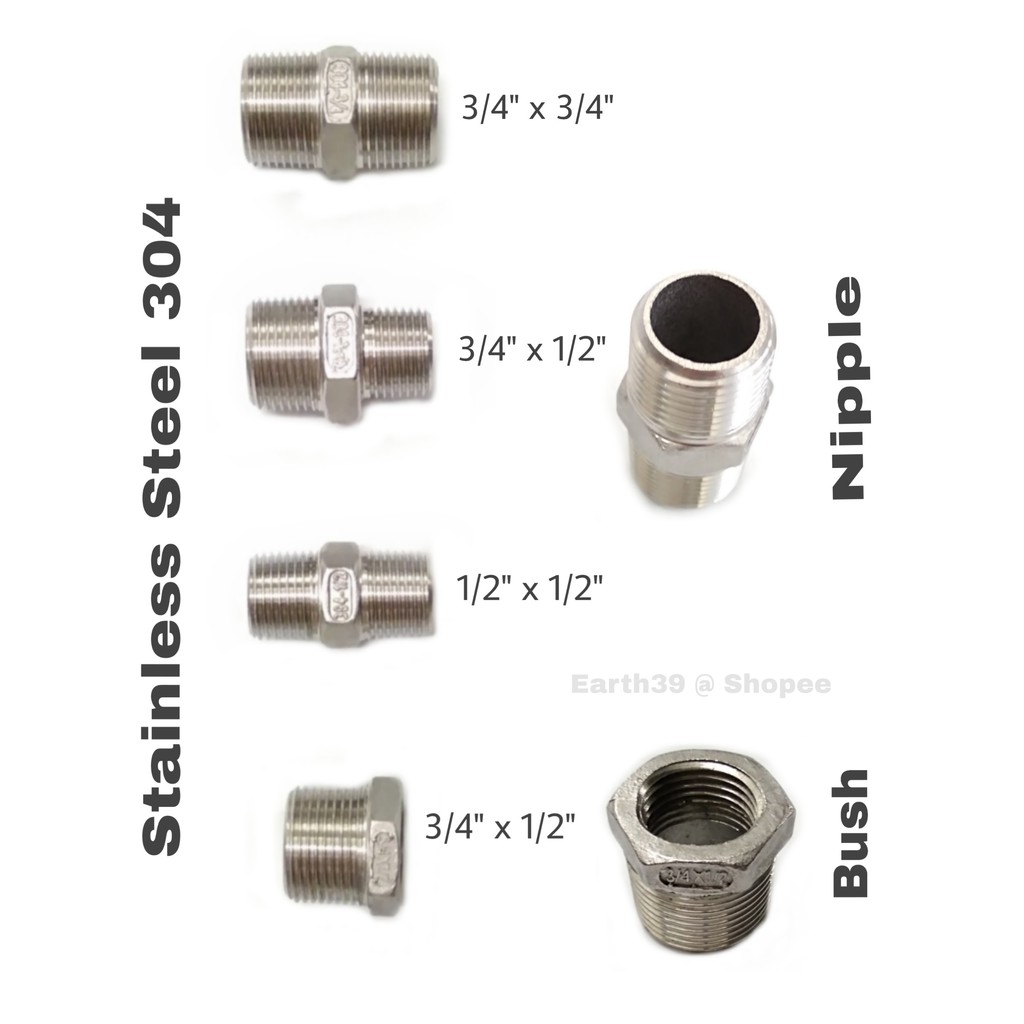 Stainless Steel SS304 Nipple & Bush for plumbing Shopee Malaysia