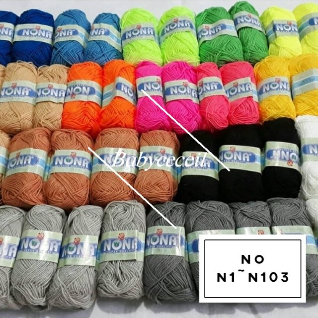Nona yarn knitting 40g benang kait kasar 40g noN1 103 Nona yarn knitting 40g benang kait kasar 40g noN1 103