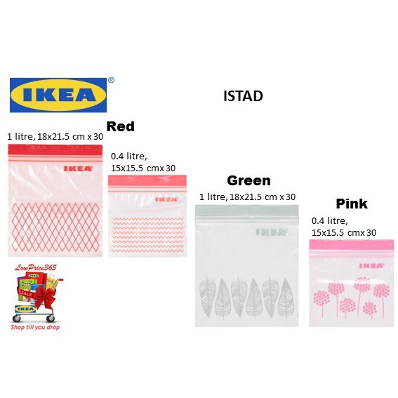 I K E A Istad Plastic Bag 60 Pieces Per Set 0 4 Litre 1