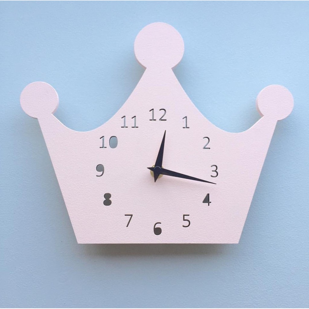 Pink Swan Crown Pineapple Shape Wood Wall Clock Children S Room