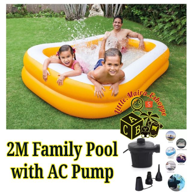 Intex 2m swim center family pool large with ac pump | BeeCost
