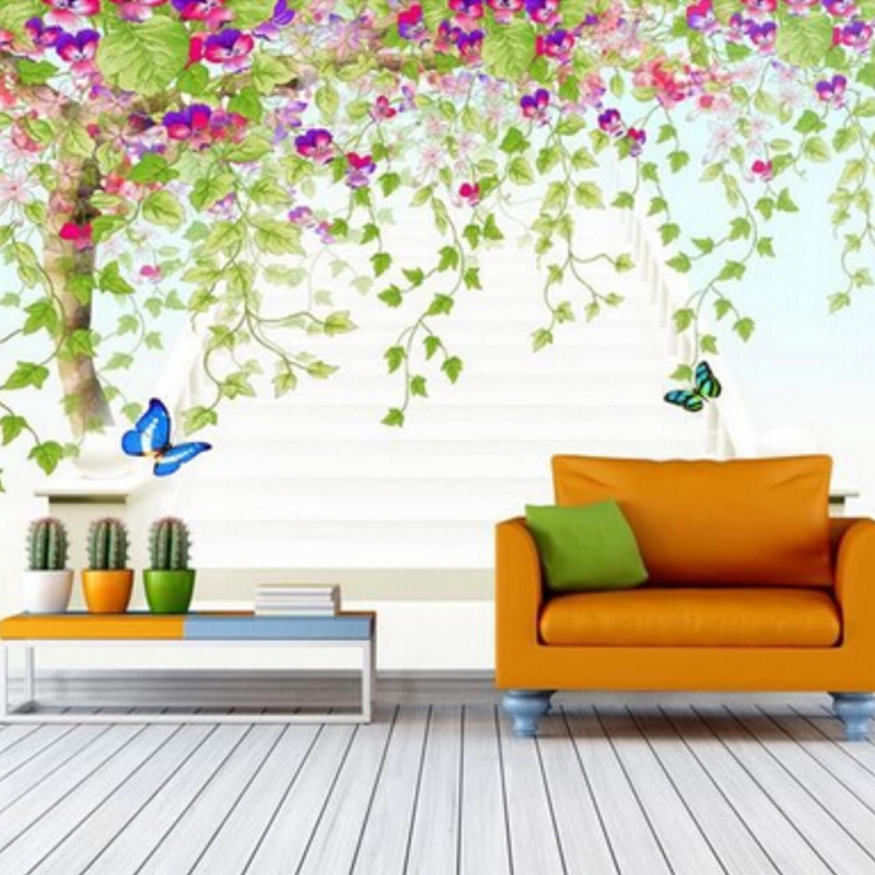 Romantic 3d Trees Natural 3d Wallpaper Living Room Tv Sofa Wall Bedroom Mural