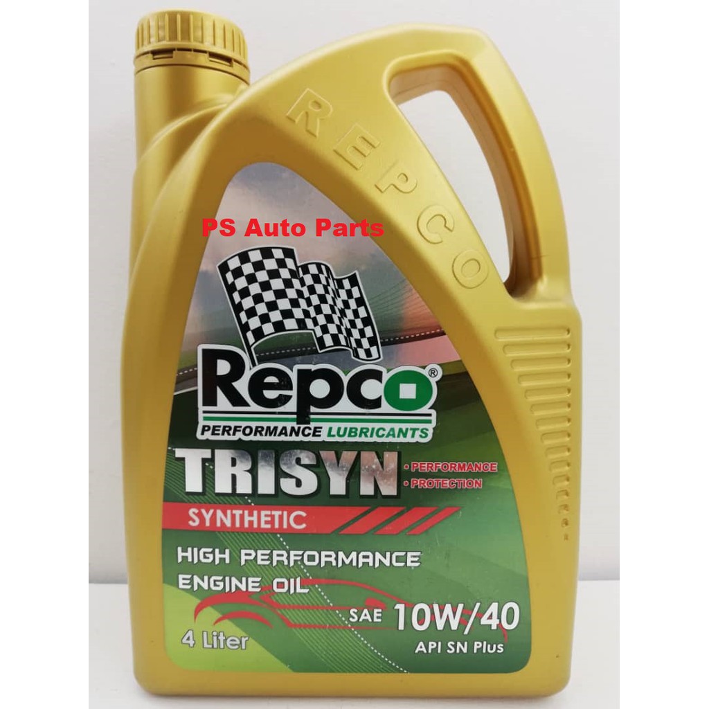 Minyak Hitam Repco Trisyn Synthetic Grade Sae 10w 40 Api Sn Plus Engine Oil 4 Liter Semi Synthetic Shopee Malaysia