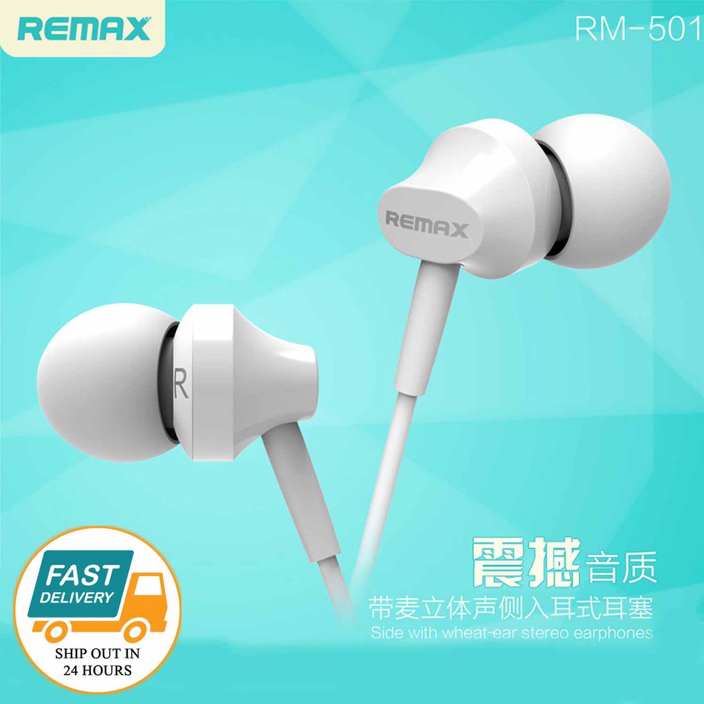 REMAX BASE DRIVEN STEREO EARPHONE RM-501 WITH FANTASTIC STYLE AND FABULOUS TONE
