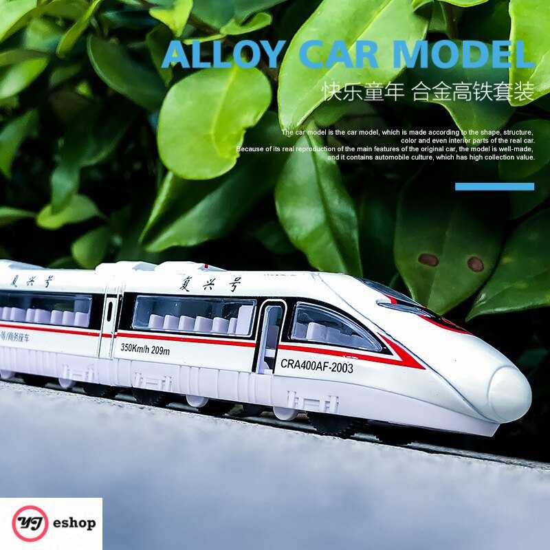 4 in 1 Alloy train model High-speed rail subway Pull Back Magnetic kids toys car model toy Track Train Toys for Children