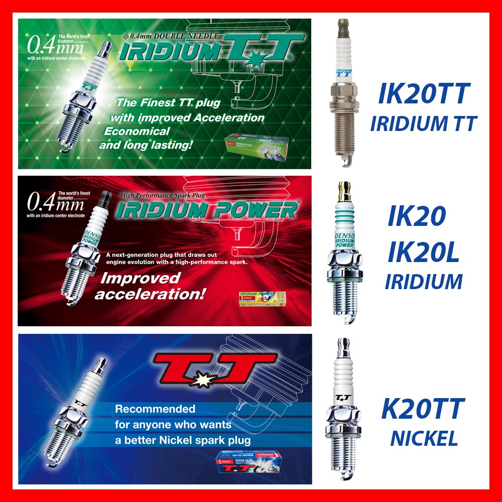 (100% ORIGINAL) DENSO IRIDIUM IK20TT IK20 IK20L K20TT Spark Plug (4PCS ...