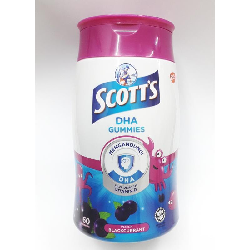 Scott's DHA Gummies 60's + 15's (Strawberry/Orange/Blackcurrant)