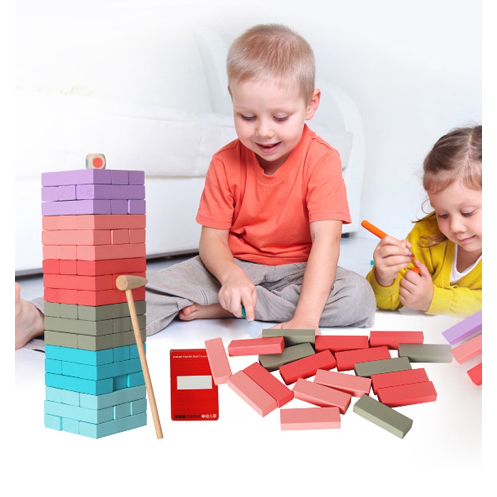 kids stacking blocks