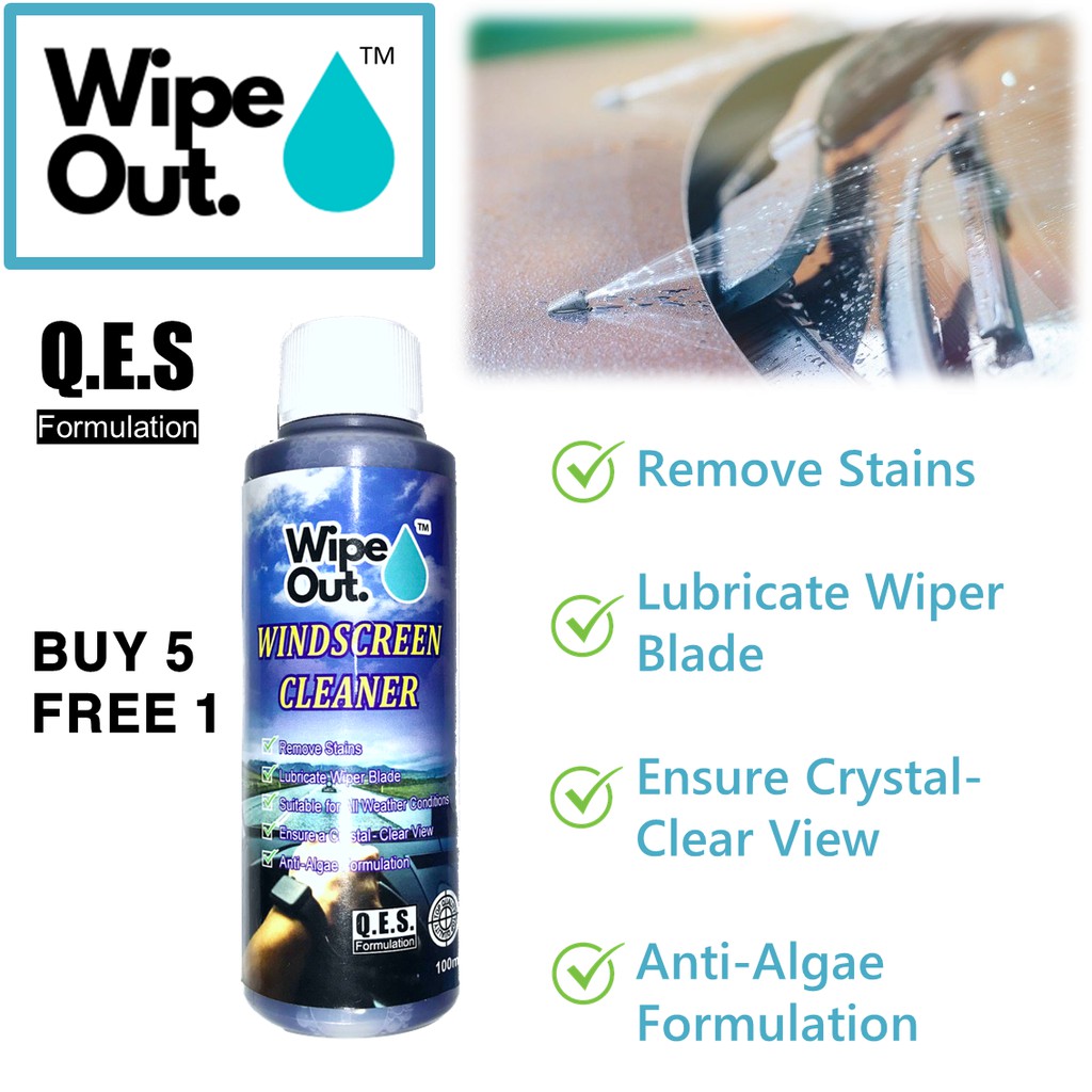 WipeOut Windshield Wiper Fluid / Washer / Cleaning Solution with Q.E.S