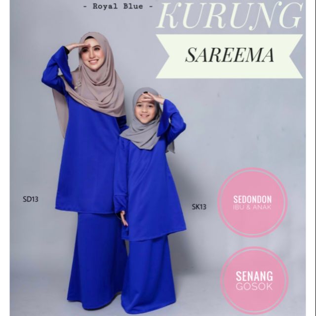 KURUNG MODEN SAREEMA Dewasa saiz  XS 5XL Kanak  