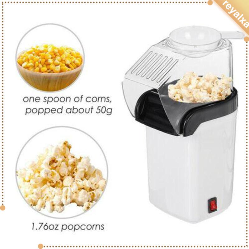 [reyalxaMY] Hot Air Popcorn Machine, 1200W Electric Popcorn Maker, 3 Minutes Fast Popcorn Popper and for Home, Family, Party (White)