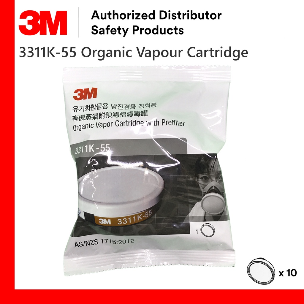 3M 3311K-55 Organic Vapor Cartridge with Pre-Filter/ Suitable for
