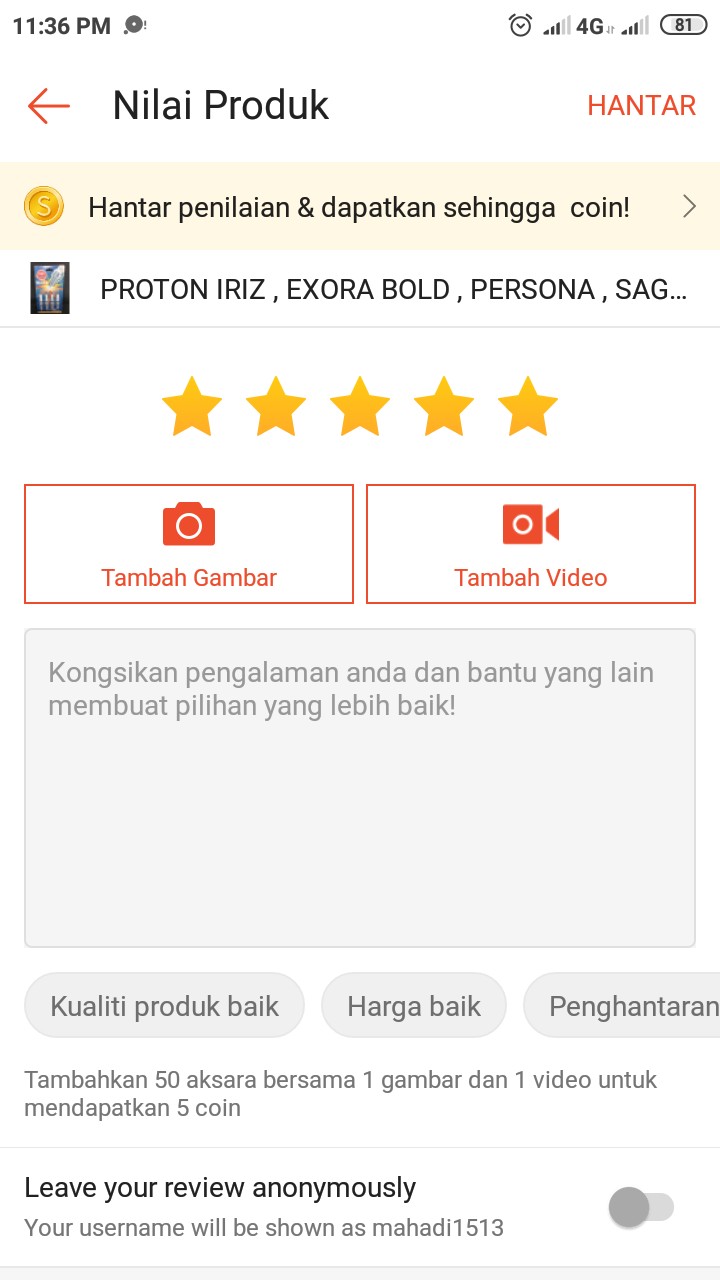 PROTON IRIZ , EXORA BOLD , PERSONA , SAGA VVT , PERODUA 