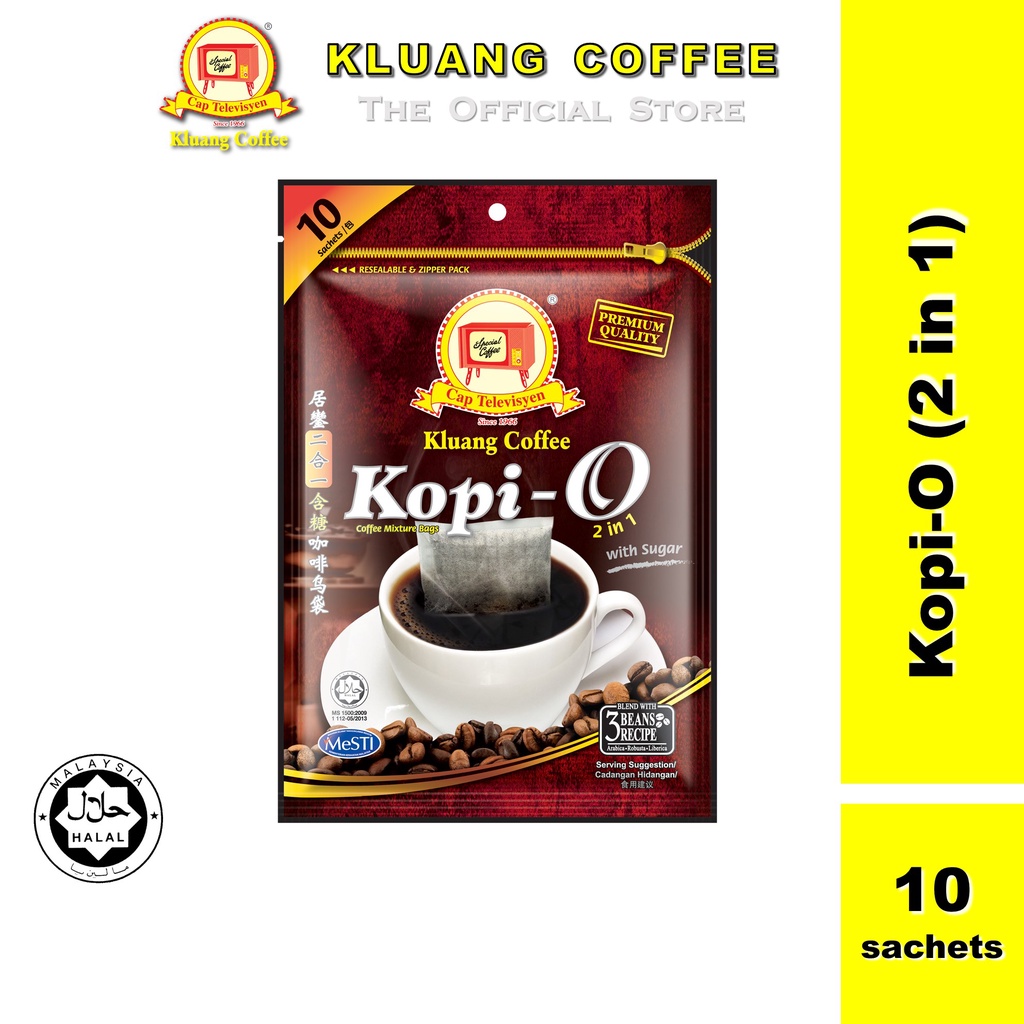 Kluang Coffee Cap Televisyen Kopi O 2in1 (10 sachets x 1 pack) Kopi-O