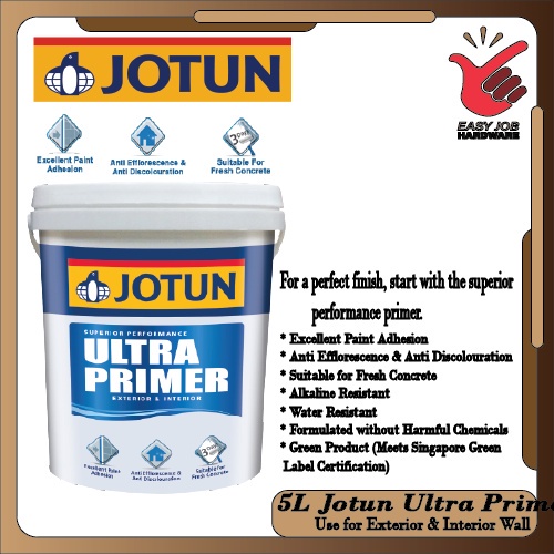 5L Jotun Paint Ultra Primer Wall Sealer Exterior & Interior Dinding Undercoat Shopee Malaysia
