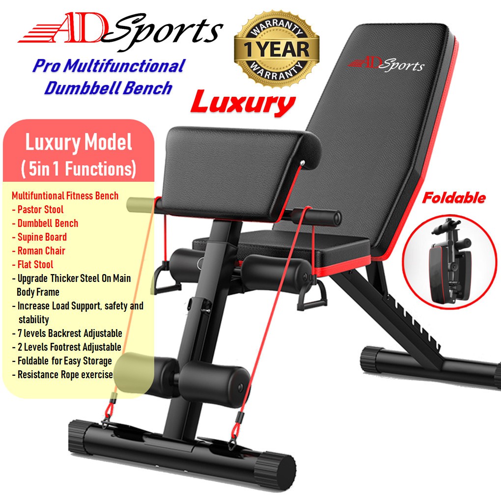 Adsports Ad600 All In 1 Adjustable Gym Weight Bench Foldable Sit