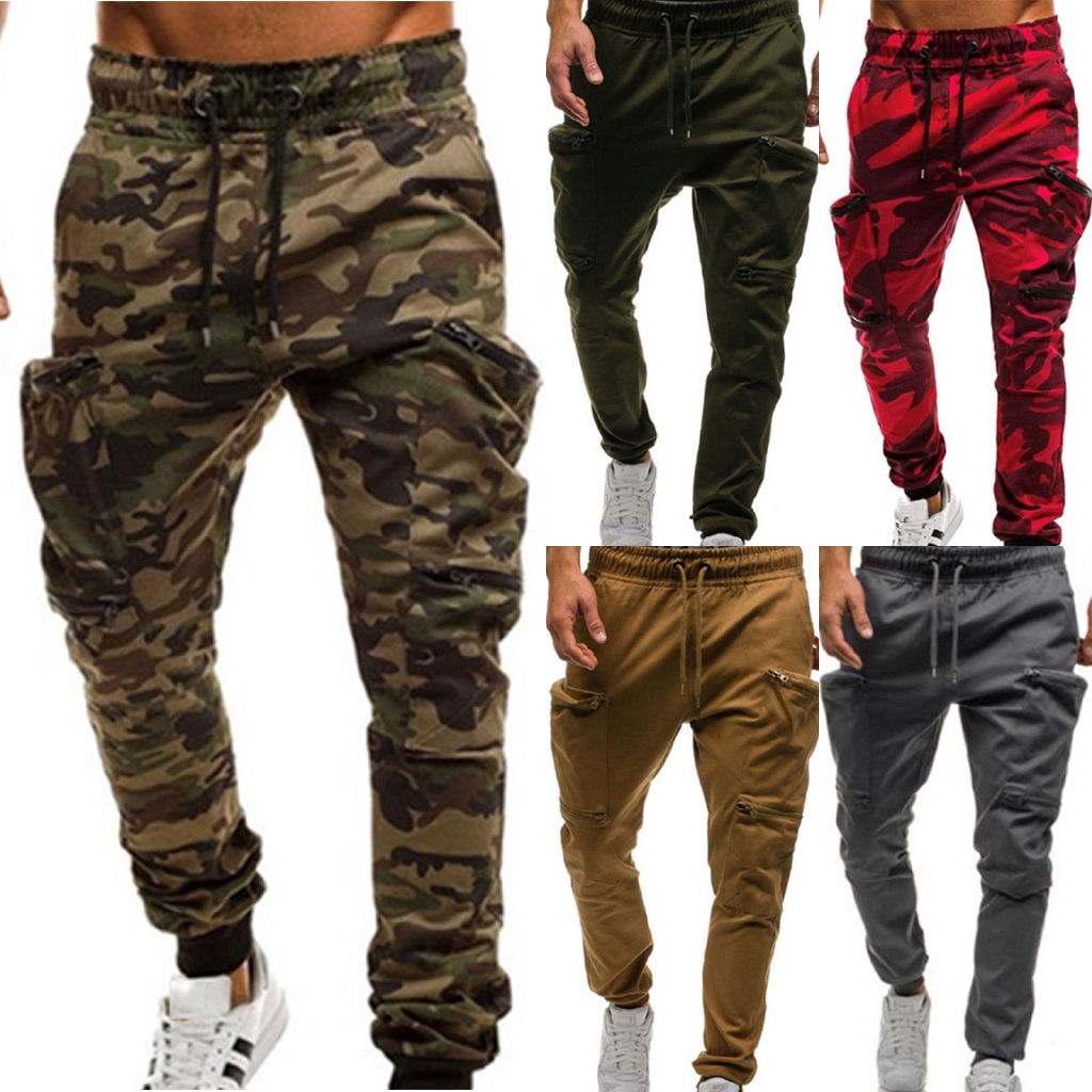 mens slim fit camo joggers