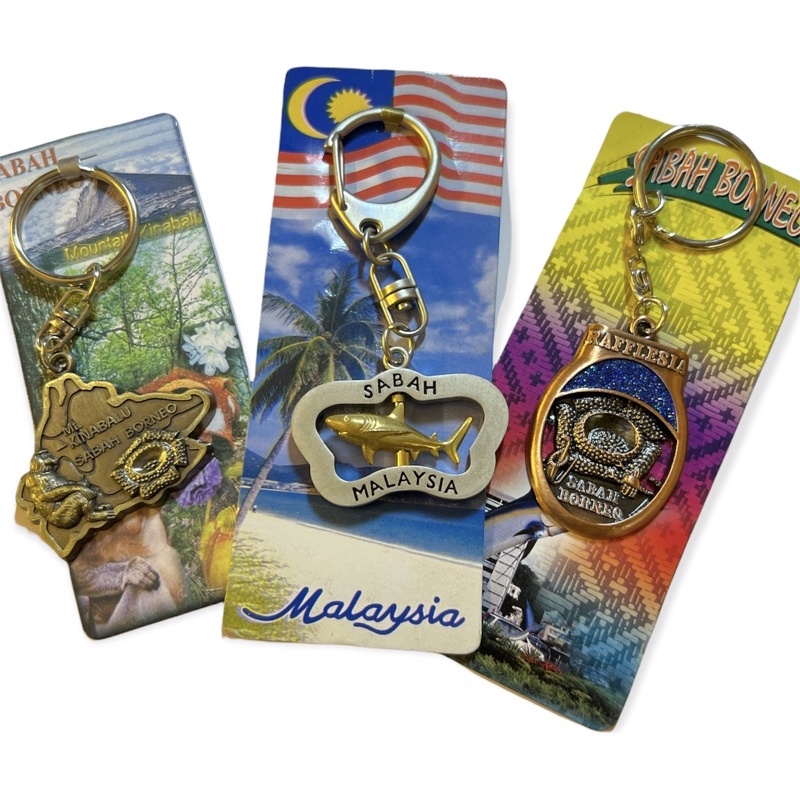 Keychain keyring sabah stainless steel souvenir cenderahati sabah