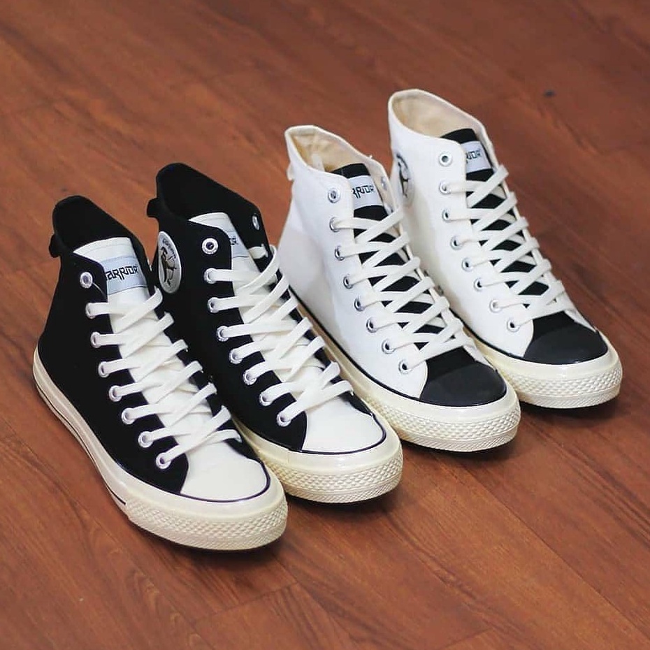 Warrior Poseidon Black white High Warior Shoes white | Shopee Malaysia