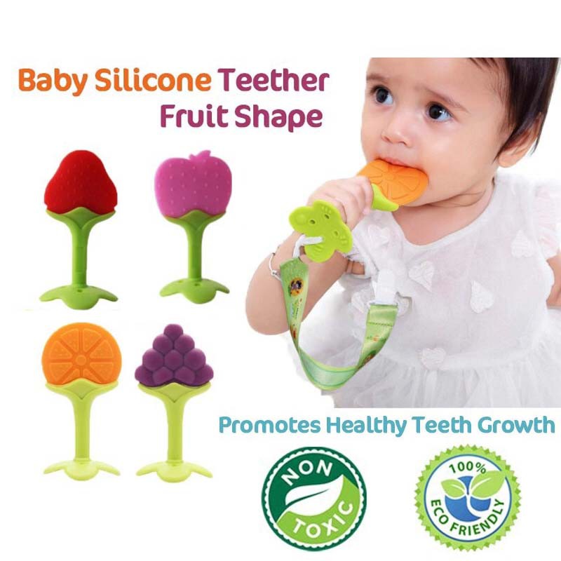 2pcs Baby Natural Wooden Teether Rattle Teething Ring Car Developmental Toys