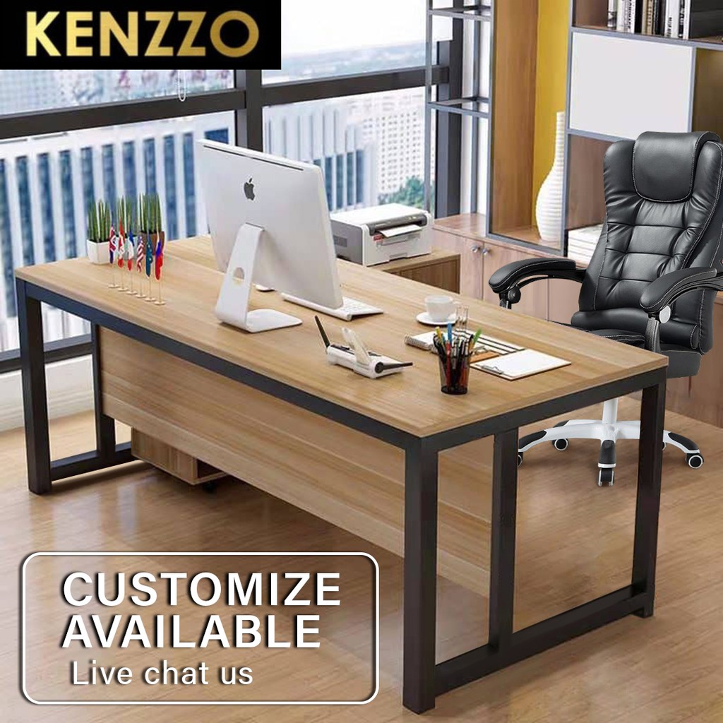 Kenzzo:Modern Designer Office Table/Meja Office/ Study Table/  办公桌/桌子/140Cm/160Cm | Shopee Malaysia