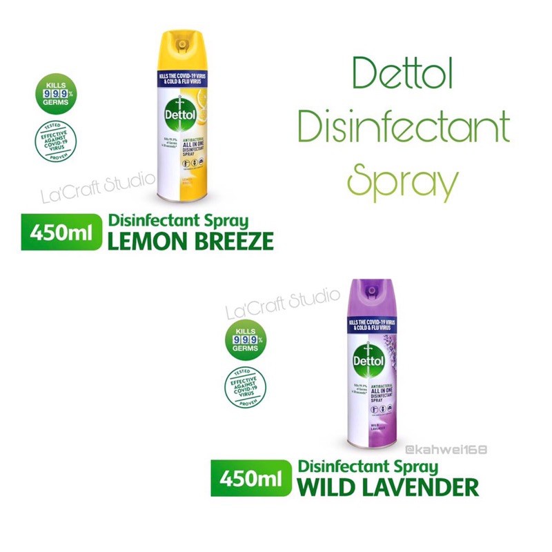 Dettol Disinfectant Spray Lemon Breeze / Wild Lavender 450ml Shopee Malaysia