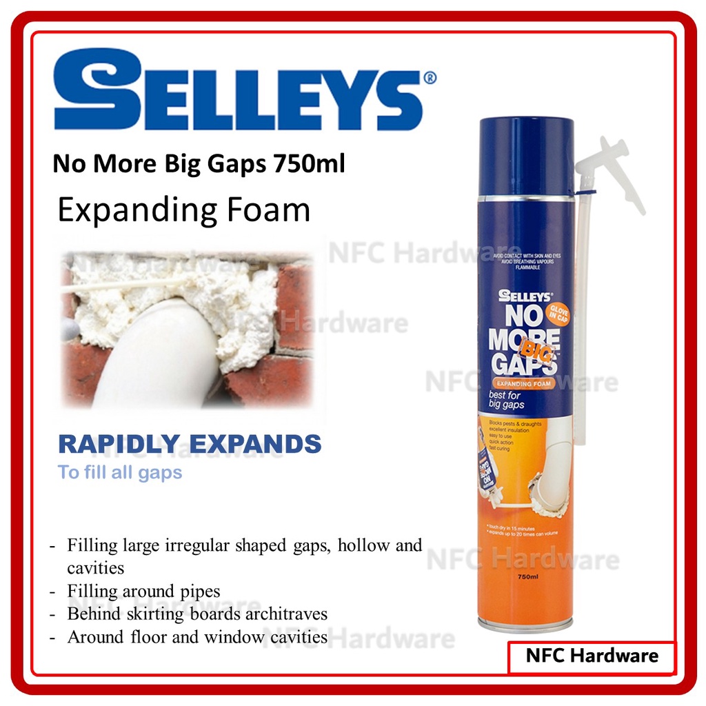 SELLEYS No More Big Gaps Expanding Foam 750ml Shopee Malaysia