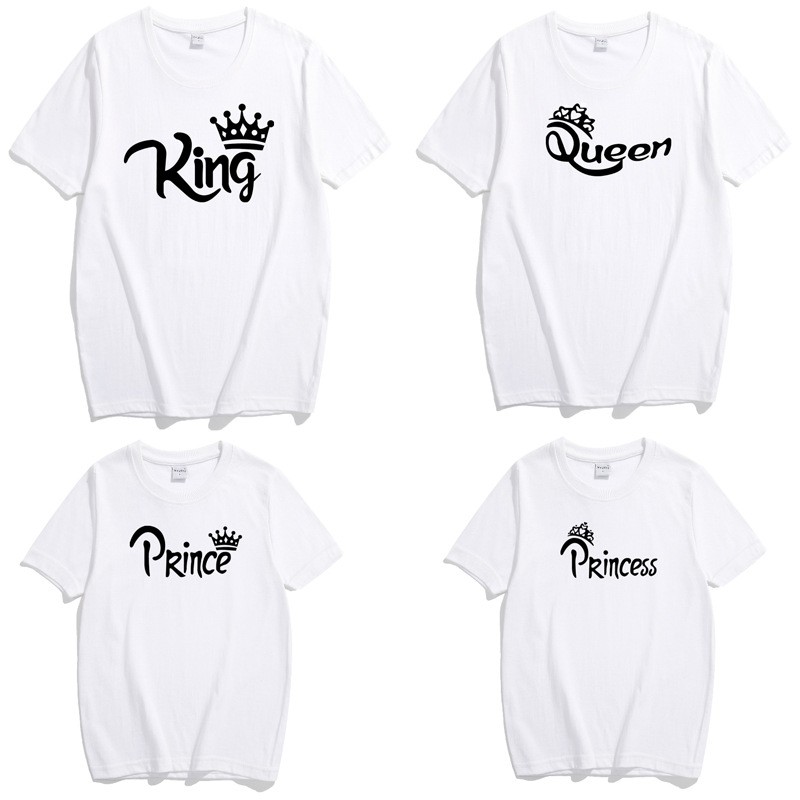 Cotton Crown King Queen Princess Prince Family Tshirt Matching Top