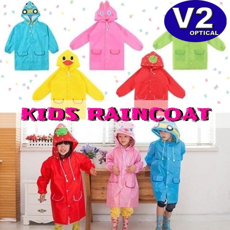 NucLighter Raincoat Cute Blue Pink Robot Cake Cartoon Hoodie Rain Jacket Outfit for Kids Adults 