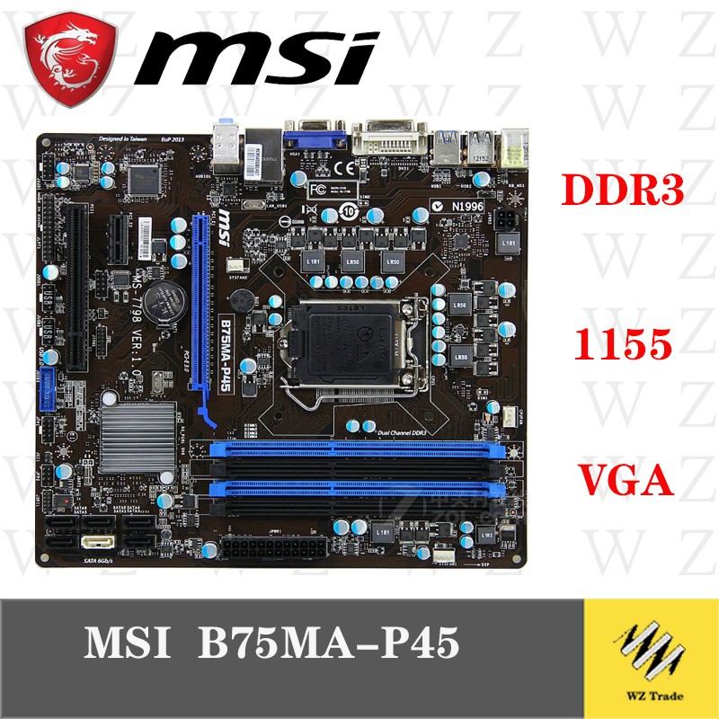 Original Motherboard Msi B75ma P45 G43 Lga 1155 Ddr3 Boards Support 22nm B75 Desktop Motherboard Boards Shopee Malaysia