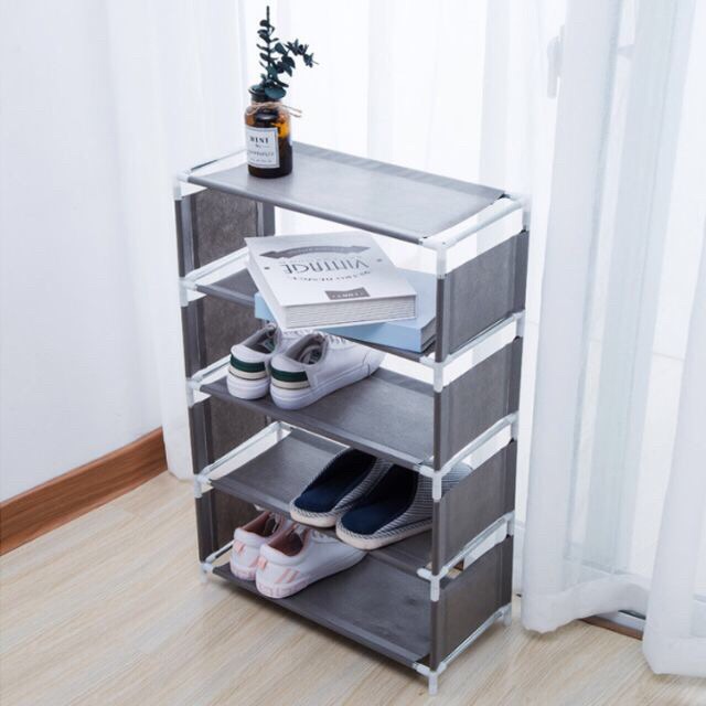 5 tier waterproof shoe rack light strong shelves rak kasut tingkat