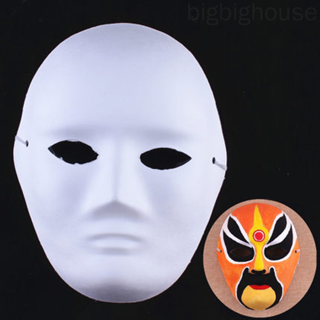 DIY White Mask Halloween White Plain Paper Full Face Opera Masquerade Mask Children Painting Masks [BH]