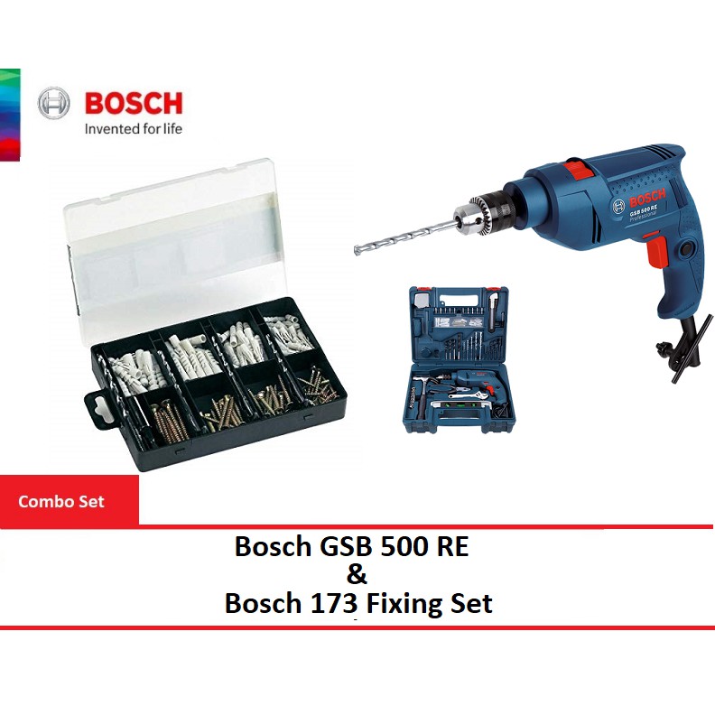 Bosch Gsb 500 Re Impact Drill 06011a01l0 Bosch Fixing Set 173