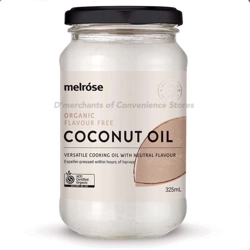 Melrose Organic Flavour Free Coconut Oil (Unrefined) 325ml Shopee