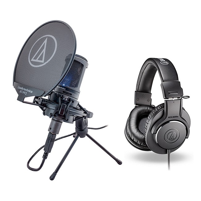 Triangle Electrostatic Condenser Microphone AT2020USB + Hi Monitor Ear