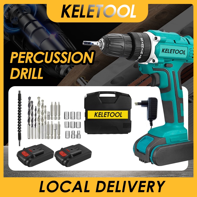 KELETOOL 388v 3 in 1 Cordless Impact Electric Drill Hammer Screwdriver