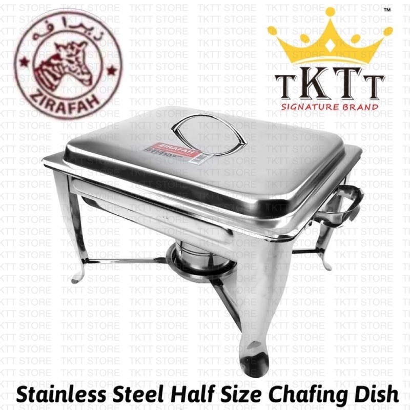 TKTT Half Size Chafing Dish 2Q Chafer Serving Buffet Set Food Display Tray Catering Set Tray Lauk Kenduri Serbaguna