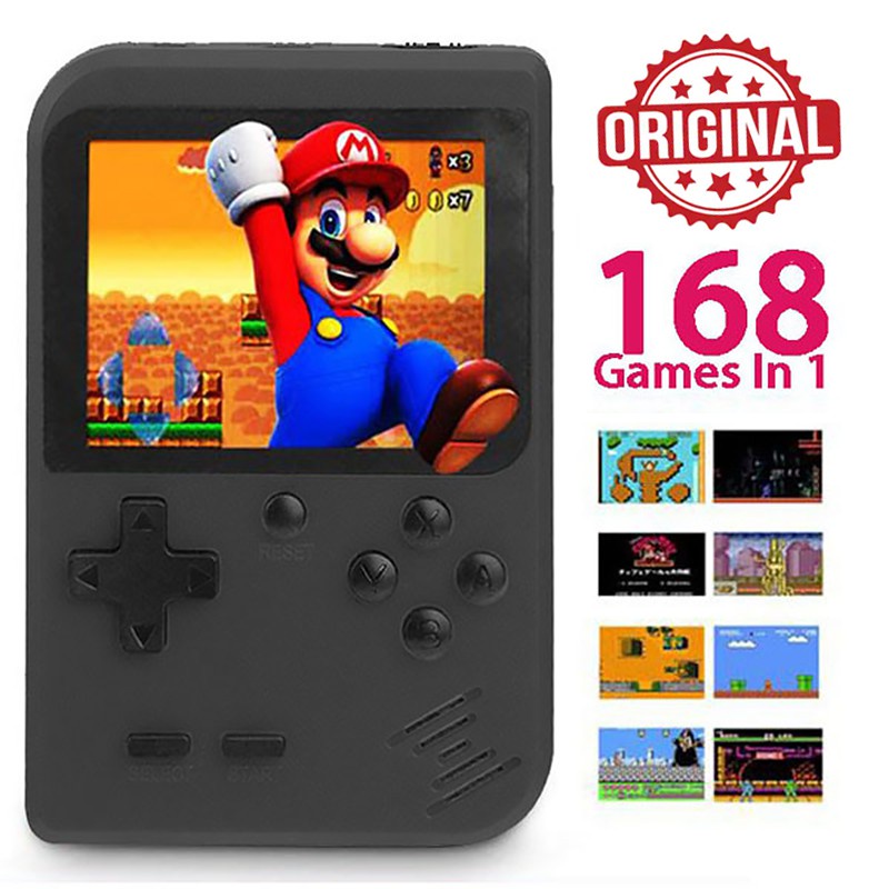 Classic Gameboy Retro 168 In 1 Mini Handheld Console 8-Bit 2.8 Inch with Rechargeable Battery Super Mario Pacman