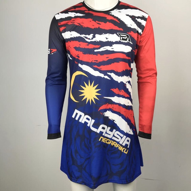 MUSLIMAH Bendera Malaysia Baju Muslim t-shirt sublimation jalur 