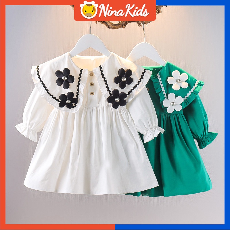 04 Years Kids Girls Fashion Dress Cute Baby Long Sleeve Dress Shopee