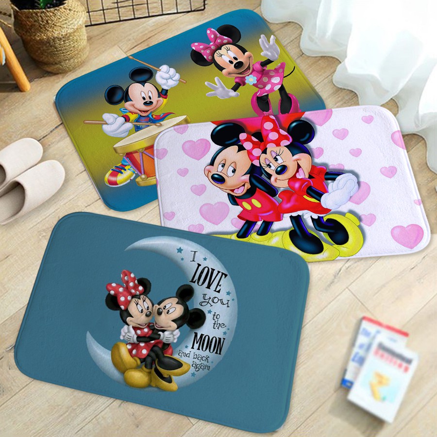 Romantic Mickey Mouse Pattern Welcome Floor Mats Anti Slip Mat