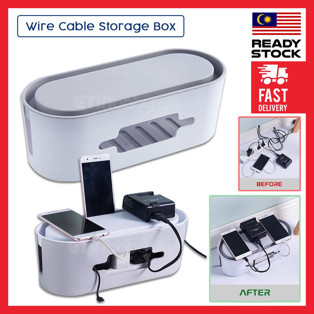 Wire Cable Storage Box Cable Cord Plug Socket Management Box USB Cable